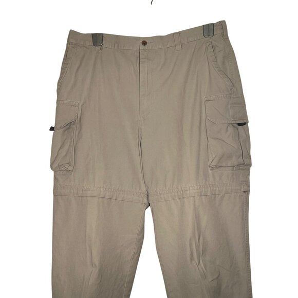 Cabelas Cargo Pants 38x32 Reg  Tan Extra Pockets Outdoors Comfort Convertible - Picture 4 of 16